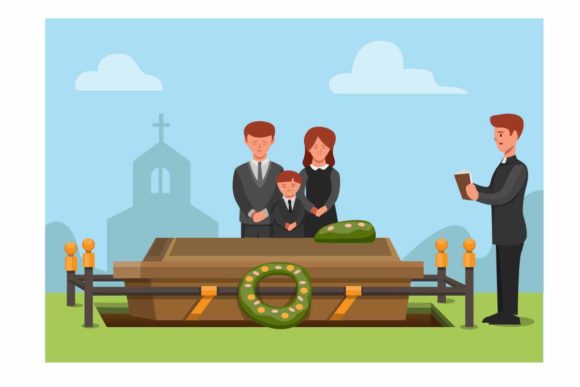 How to Use Funeral Ceremonial Family Cartoon Vectors in Your Creative and Professional Projects