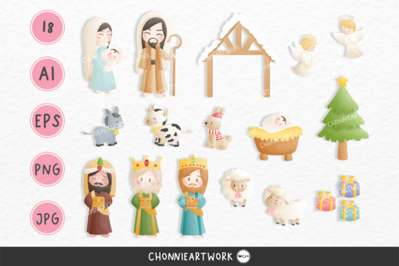 Nativity Digital Clip Art Set: Versatile Designs