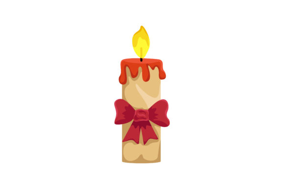 Simple Christmas Candle Light and Ribbon