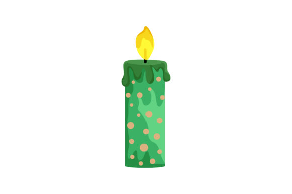 Simple Green Christmas Candle Light